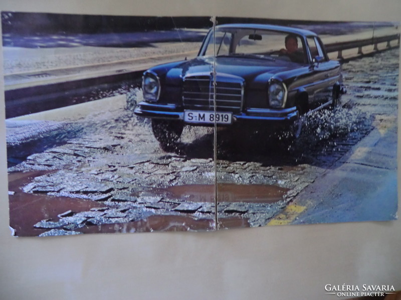 Mercedes-BENZ 280 SE V 8 MOTOR CUPÉ ÉS CABRIOLE 42X22 Gyűjtők 1970 körül 3 autó poszter