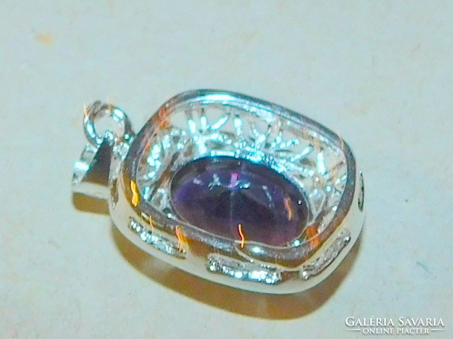 Amethyst luster crystal stony white gold gold filled pendant
