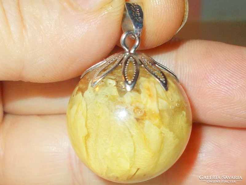 Butter glass bottle sphere craftsman pendant
