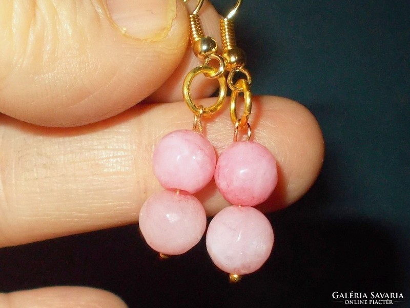 Rare! Pink rhinestone faceted pearl gold gold filled earrings