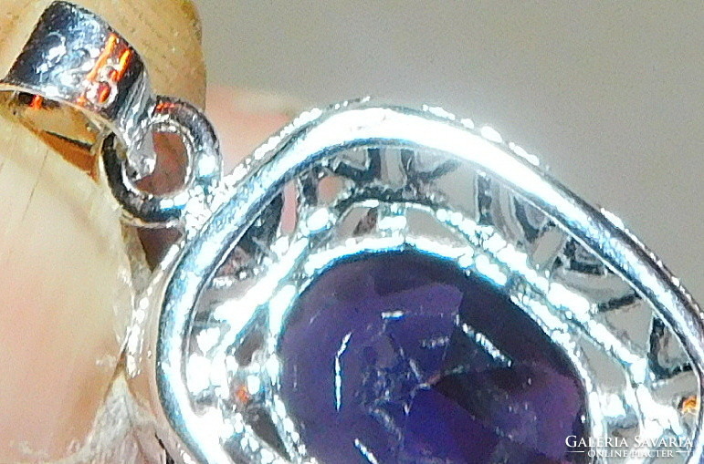 Amethyst luster crystal stony white gold gold filled pendant