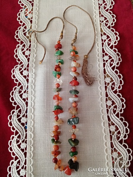 Mineral / semi-precious stone necklace -- extra-large stones (agate, carnelian, rock crystal, etc.)