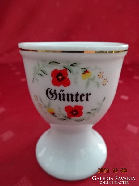 German porcelain egg holder with günter inscription, height 6.5 cm. He has!