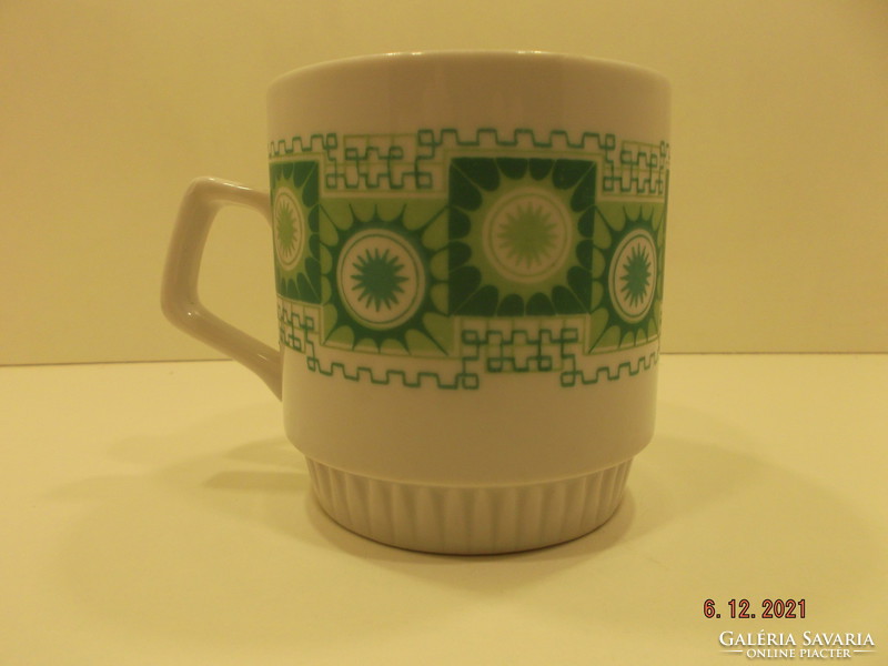 Old mug with green pattern --- 5 ---