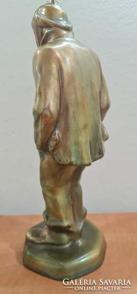 Zsolnay eosin antique tramp figure