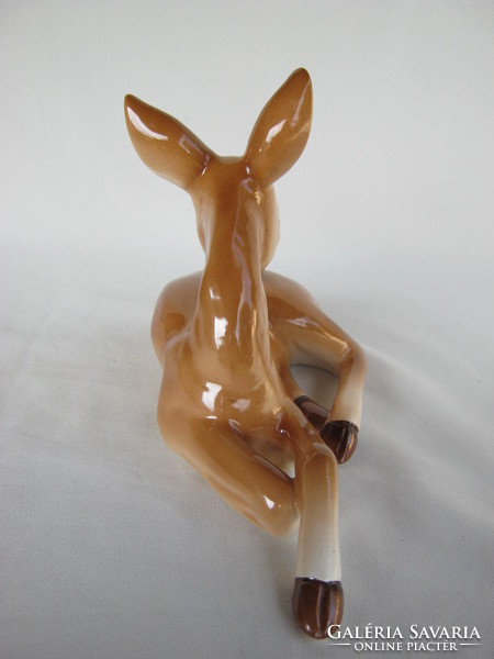 Retro ... Granite ceramic figurine nipple larger size lying deer roe deer