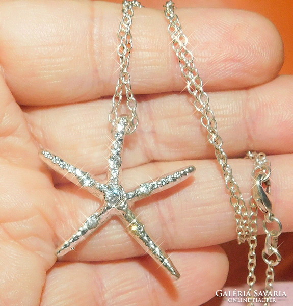 Full of zirconia stony starfish white gold gold filled necklace