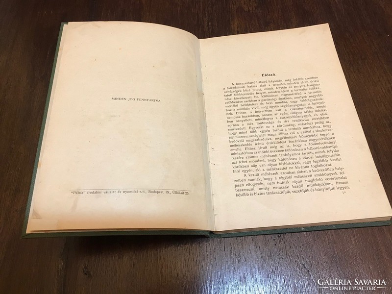 Valló Árpád- A méhtenyésztés vezérfonala című könyv.1920-as kiadás.