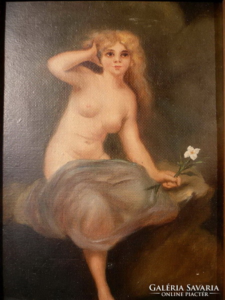 B315 nude young girl with lily nude oil picture