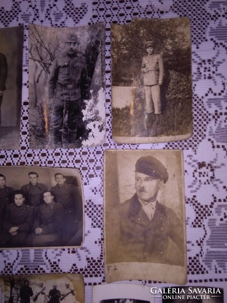Tizenkét darab régi katonai fotó - együtt