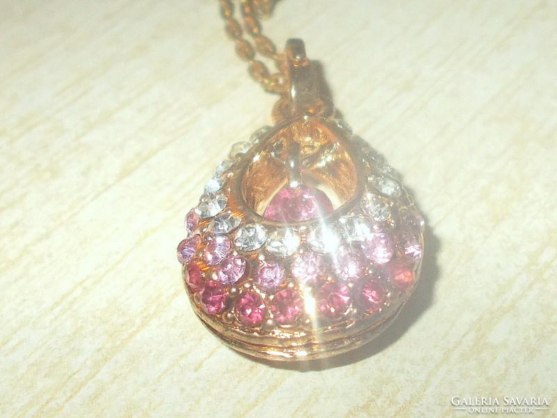 Pink drop rosé gold gold filled vintage necklace