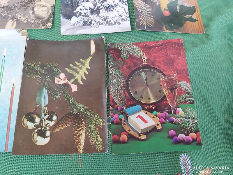 12 db karácsonyi képeslap lapok nosztalgia paraszti falusi dekoráció