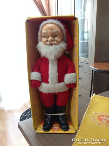 Old East German celluloid-faced Santa Claus in its original box!