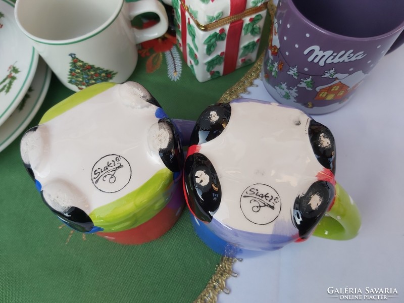 Beautiful Christmas Santa siaki mugs collector beauty, nostalgia piece