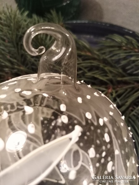 Kézműves, karácsonyi üveg gömb