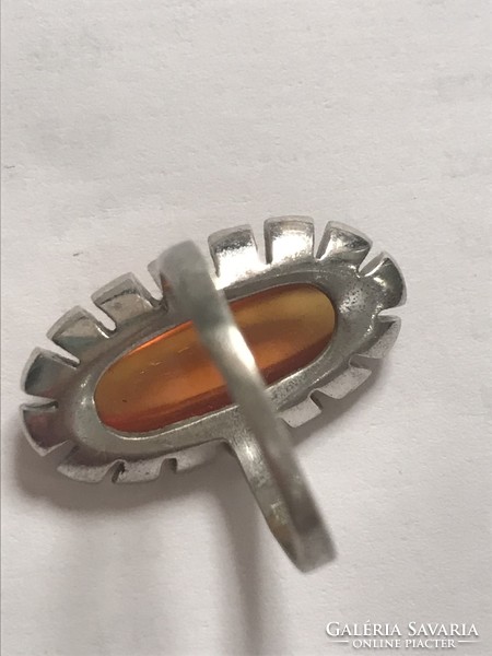 Silver ring with razor blade