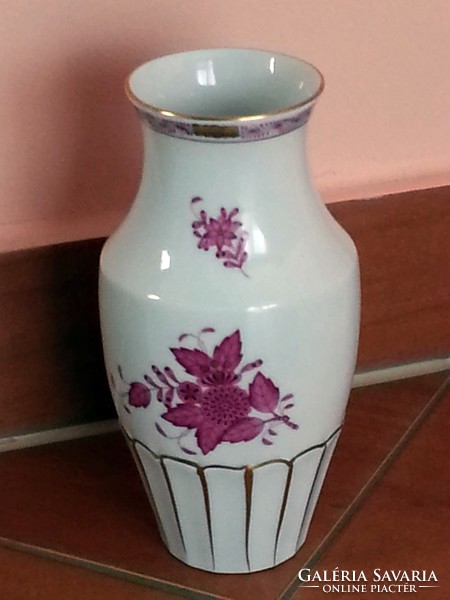 Új gyönyörű Herendi lila Aponyi mintás nagy porcelán váza