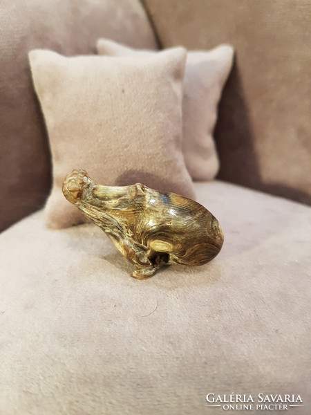 Hand carved Indonesian golden coral whale