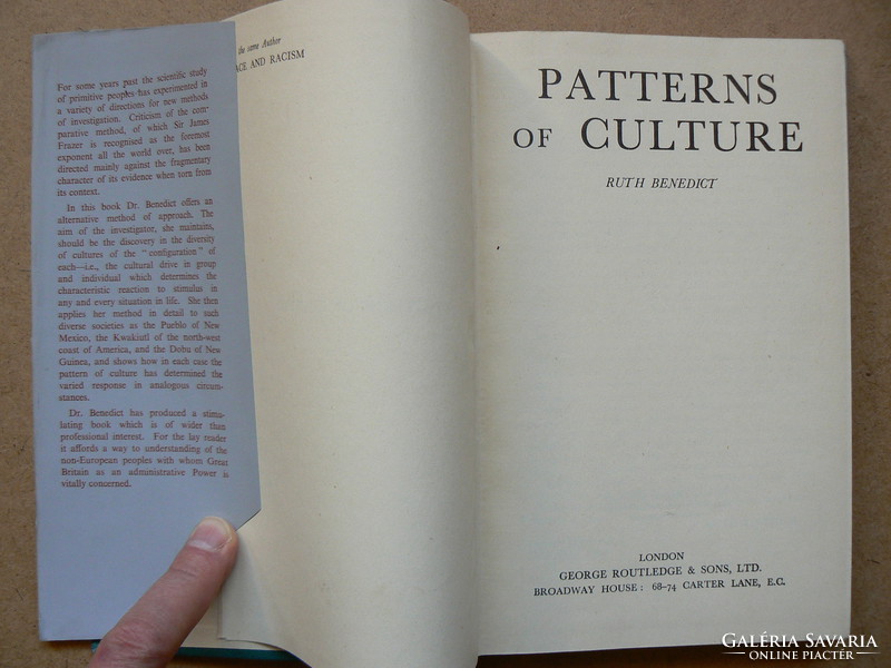 Patterns of culture, ruth benedict 1946, (literature in English), book in good condition