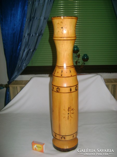 Retro wooden vase - 53.5 cm high, 3 kg