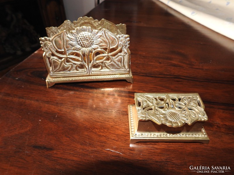 Copper desk set - stamp holder and letter holder - from Art Gallery