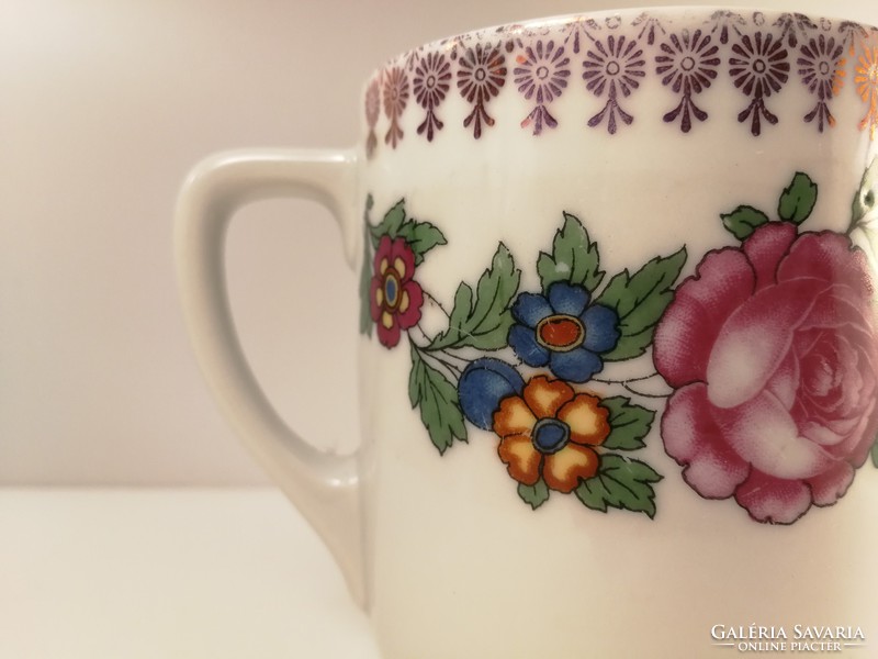 Antique rosy, floral porcelain mz altrohlau mug 07