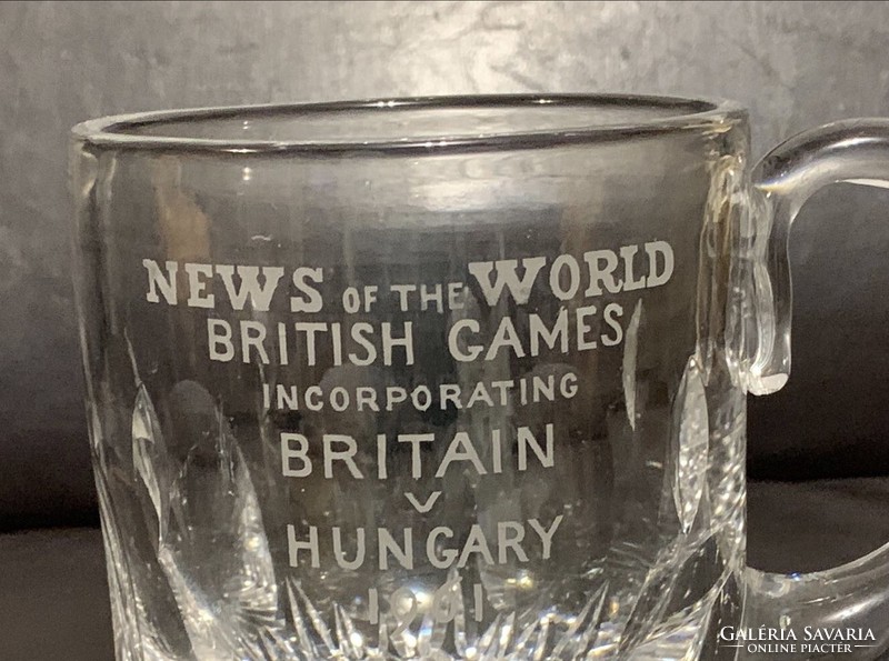 News of the world british games britain v. Hungary 1961. Crystal beer mug