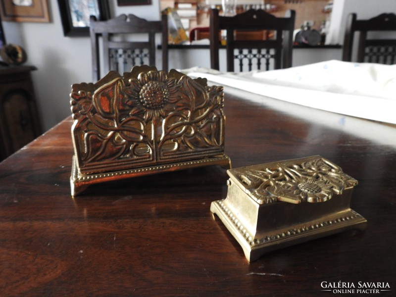 Copper desk set - stamp holder and letter holder - from Art Gallery