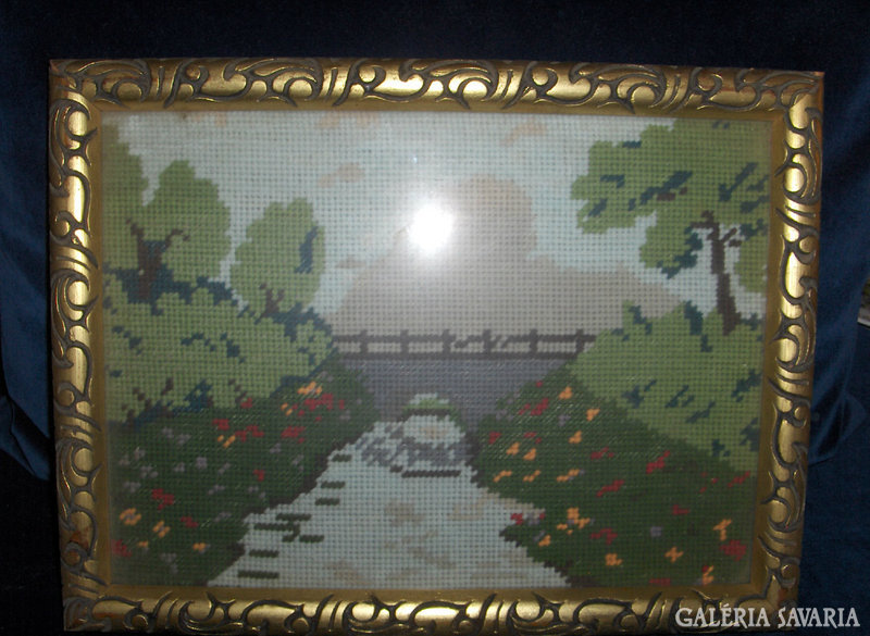 Old tapestry - gilded frame