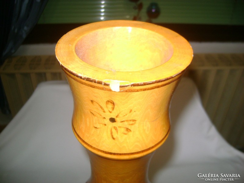 Retro wooden vase - 53.5 cm high, 3 kg
