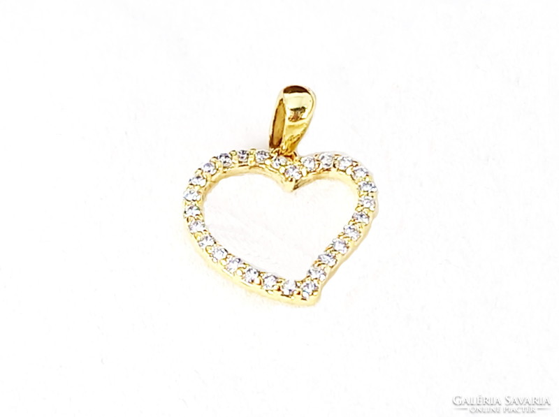 Brill 14 K arany szív medál gyémántokkal 0.21 ct
