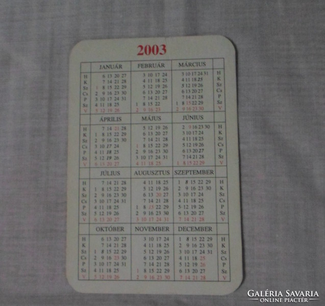 Holy image with calendar 1.: Mary, 2003 (Catholic Church)