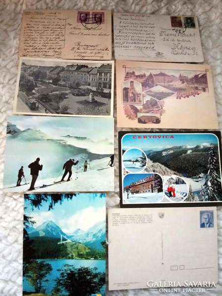 10 Slovakia photo and lithography postcard from 1926 cash register, Tatra Mountains Slovak tomatoes color black and white
