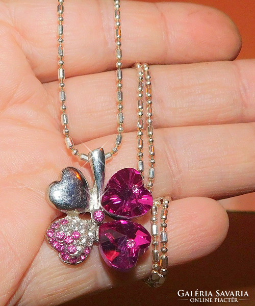 Lucky Heart - Clover Tibetan Silver Necklace No. 1