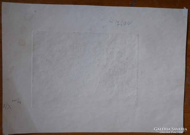 Gyula Hincz etching 21x29, signed