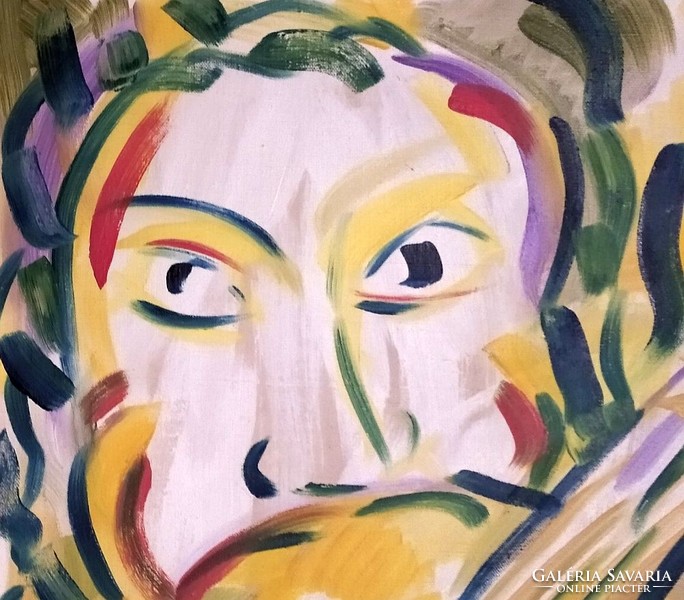 Litkey Bence: Gitáros című festménye