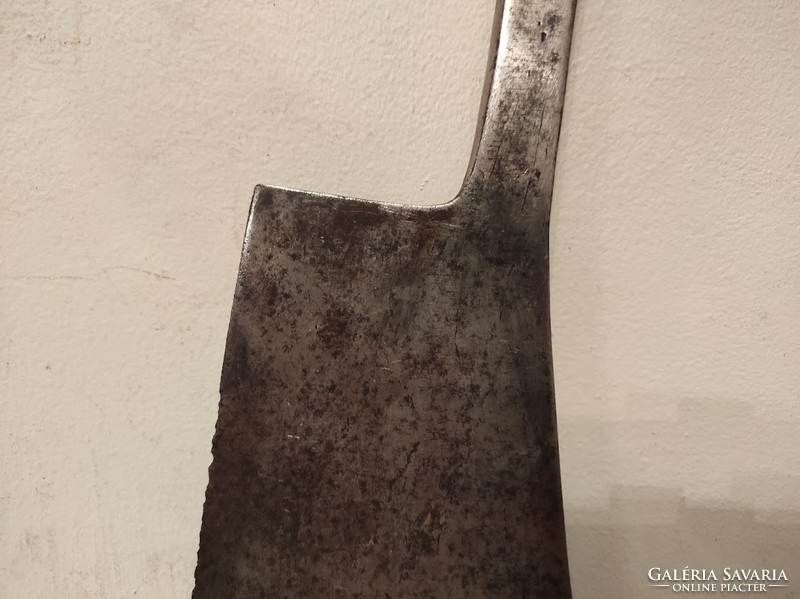Antik muzeális patinás dekoratív konyhai eszköz kovácsoltvas húsbárd hentes bárd 651