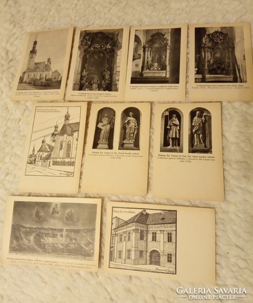 31 Old antique photo + lithography postcard 1923-1936 Kőszeg site Kőszeg mountains black and white color