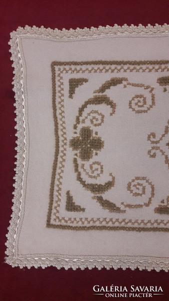 Old embroidered running tablecloth