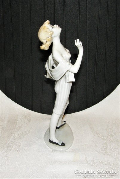 Art deco unterweissbach - porcelain female figure - signed kurt steiner