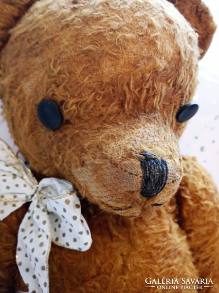 Old straw teddy bear 50cm