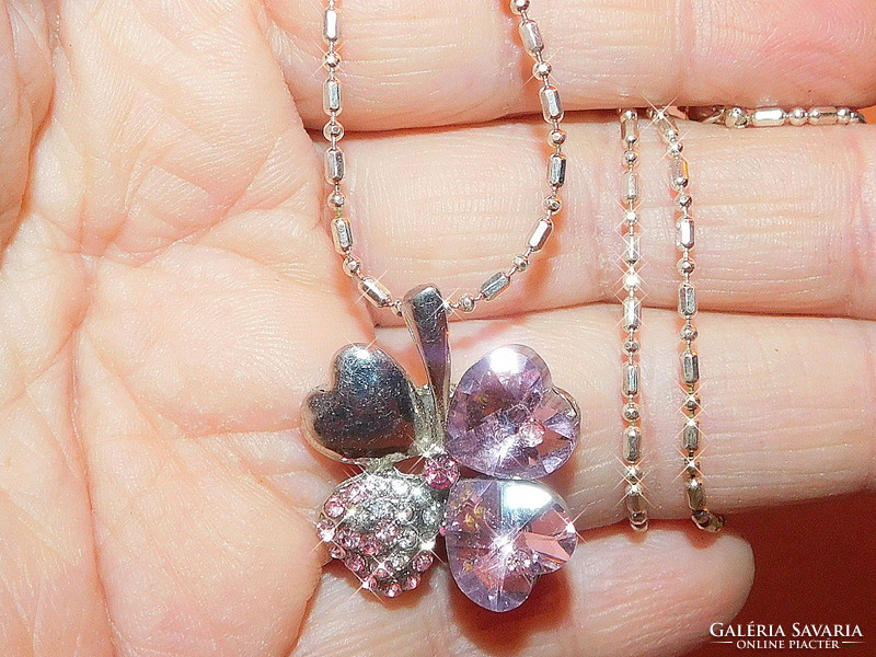 Lucky Heart - Clover Tibetan Silver Necklace No. 1