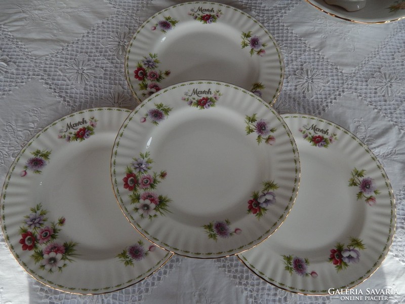Royal Albert March season series of large flat plates of English bone china