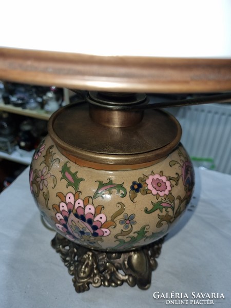 Histórizáló Zsolnay asztali lámpa