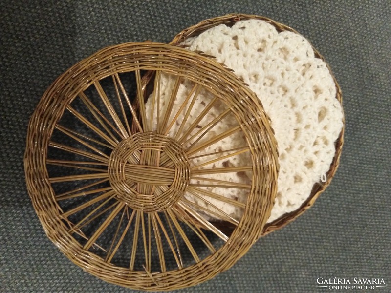 Handmade coaster in straw pound holder