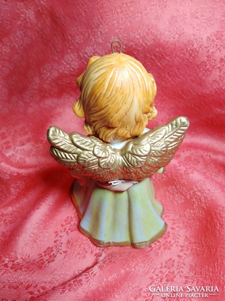 Kerámia szárnyas angyalka, asztali csengő