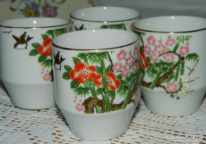 Japán  Kozan Gama porcelán teás csésze 4 db