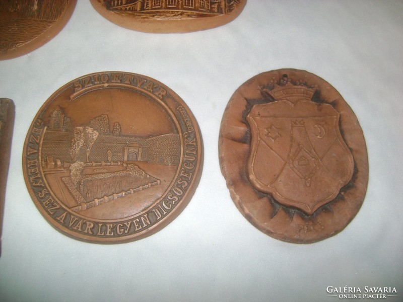 Ceramic souvenir plaque package - cities - pécs, lillafüred, abaliget, Esztergom, keszthely, archipelago