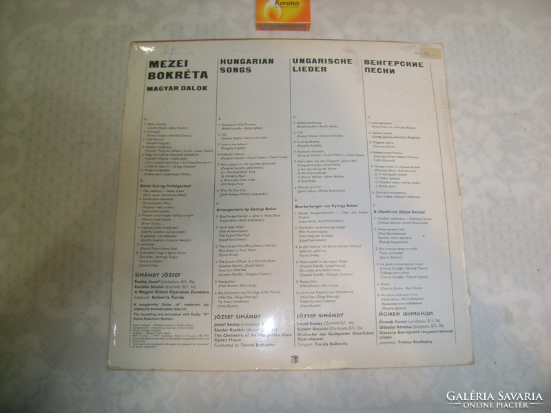 Simándy József bakelit lemez - 1977