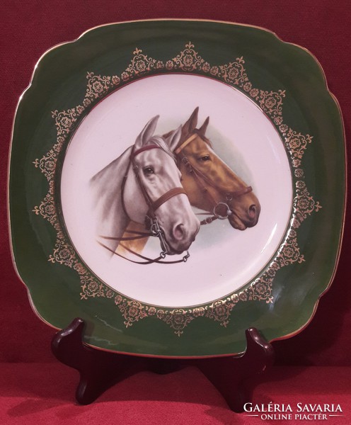 Equestrian porcelain plate, decorative plate